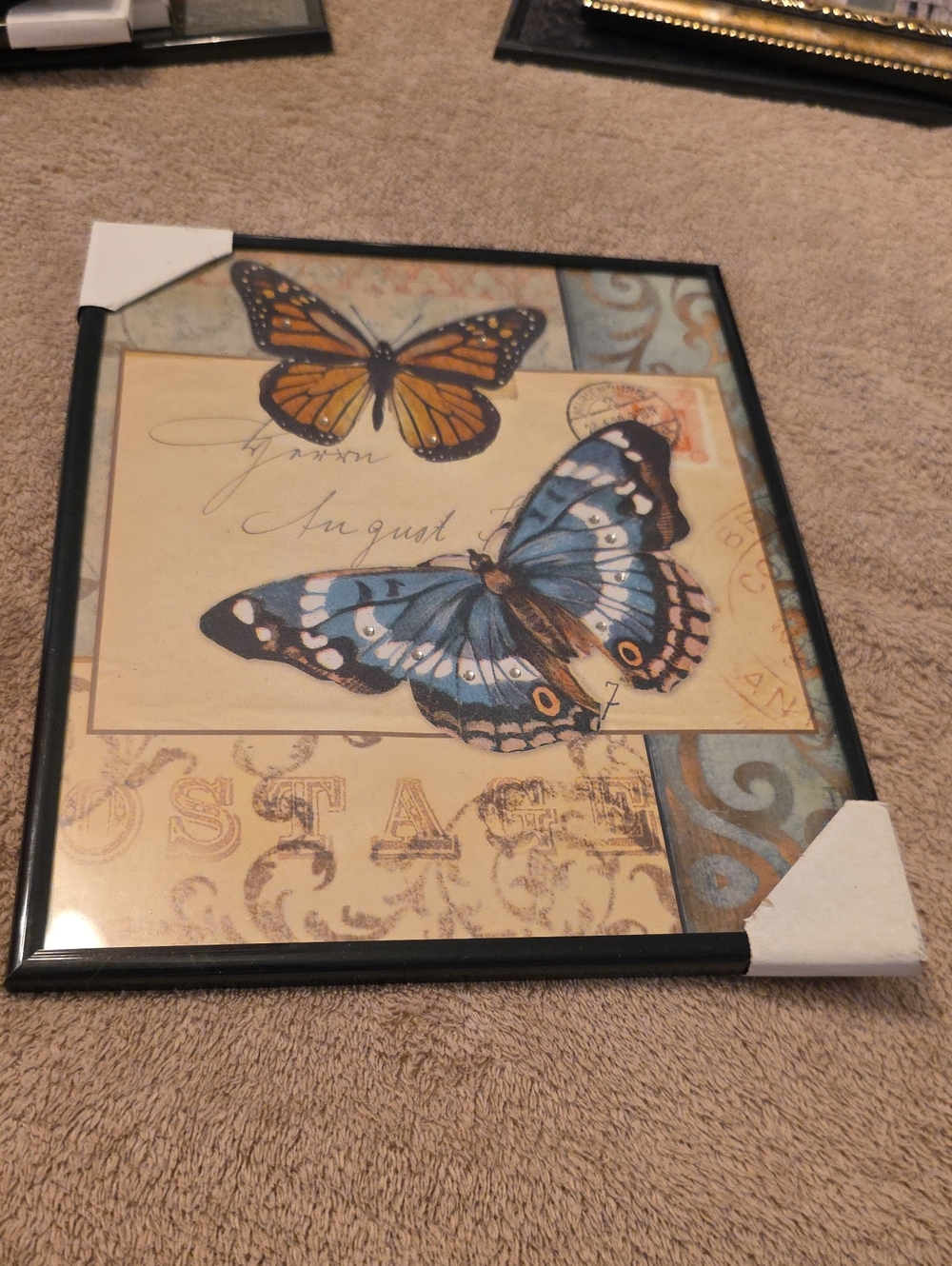 NWOT Special Moments Butterfly Art Print in Blue and Orange